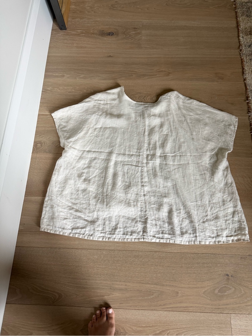 Bryn Walker Relaxed Boxy Linen Tunic Top in Natural Cream 2XL